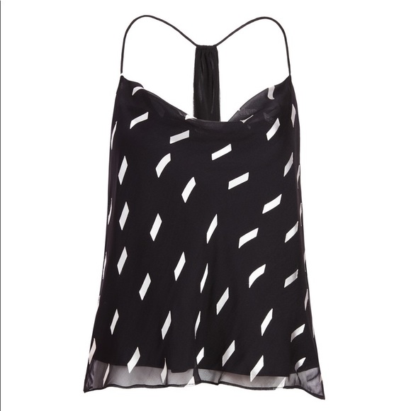 ALICE + OLIVIA Harmon Racerback Silk Blend Tank